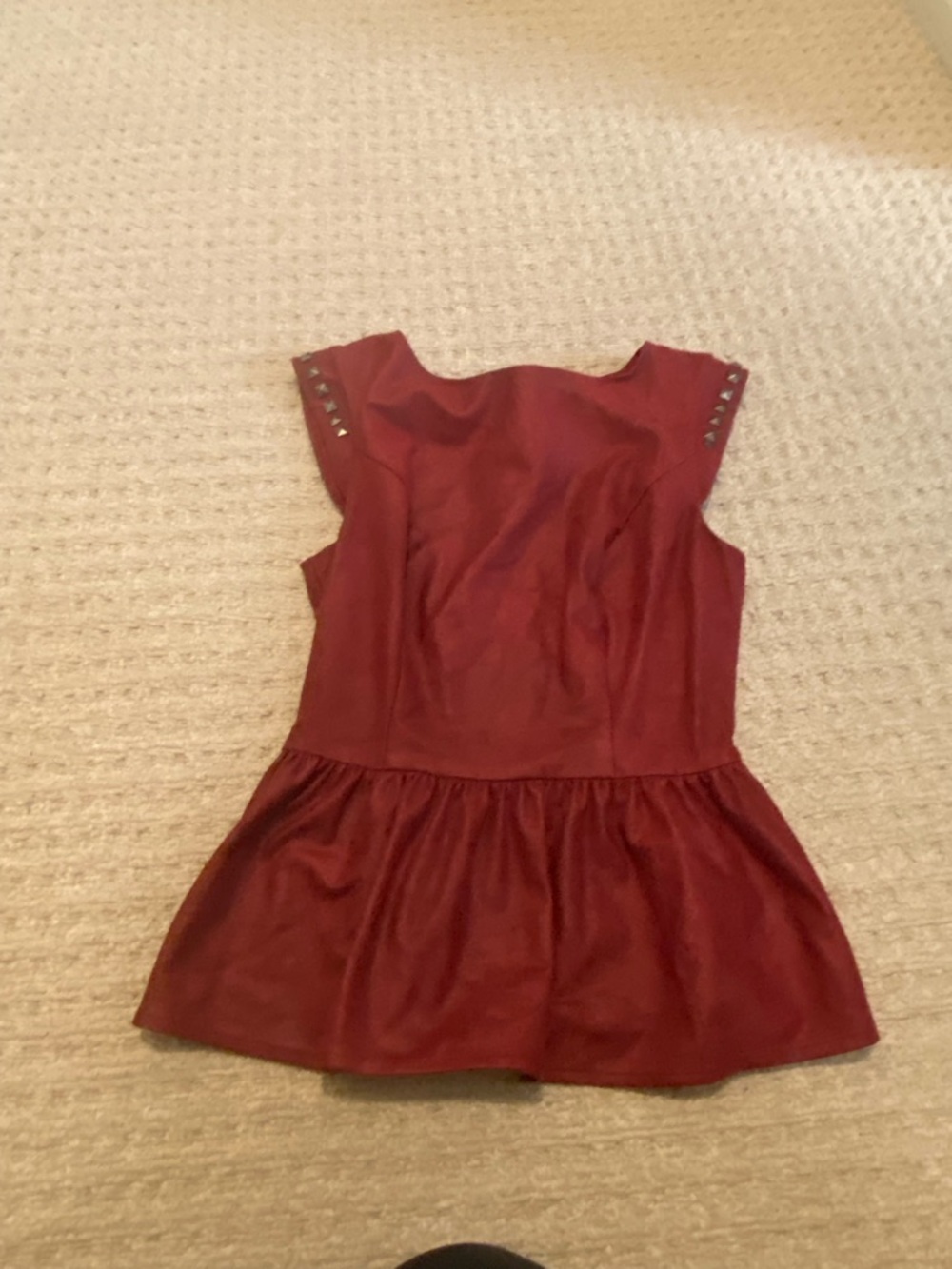GUESS Wine Red Studded Sleeveless Top